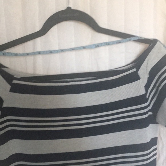 Striped textured dress in Navy-cream - Picture 3 of 6